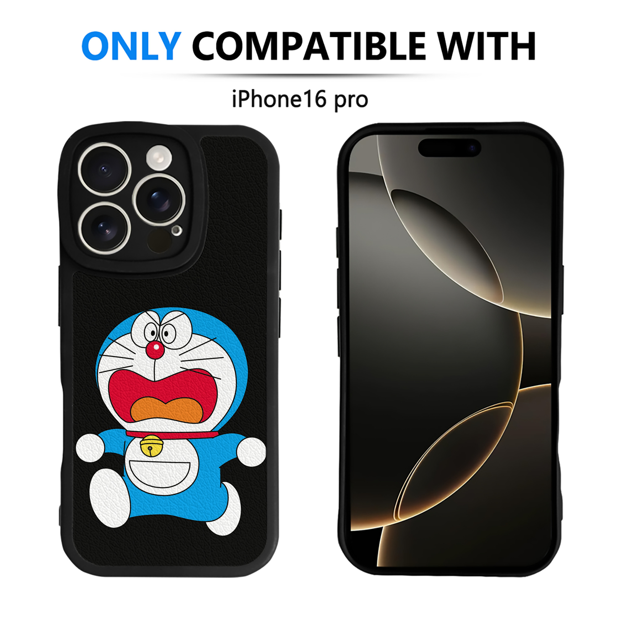 （画像用） ドラえもん Doraemon 【iPhone 16シリーズ対応】シリコンスマホケース（レザー調） 材質：シリコン
